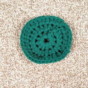 Handmade Emerald Green Crochet Pot Scrubber
